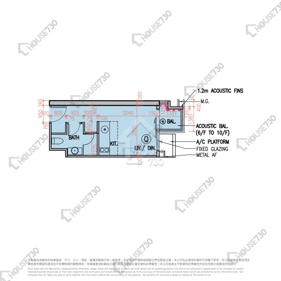 Tuen Mun South THE ESPLANADE Unit Floor Plan THE ESPLANADE-lower floor-FLAT Q House730-6864476