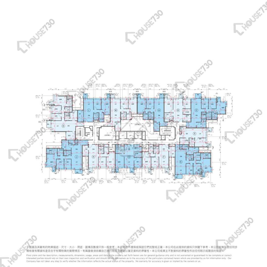 大网仔 逸珑园 高层 楼层平面图 1座-高层/中层/低层 House730-7243352