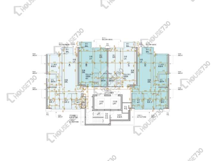 Oasis Kai Tak 平面圖 Oasis Kai Tak 低座D座 3樓 樓層平面圖 - House730