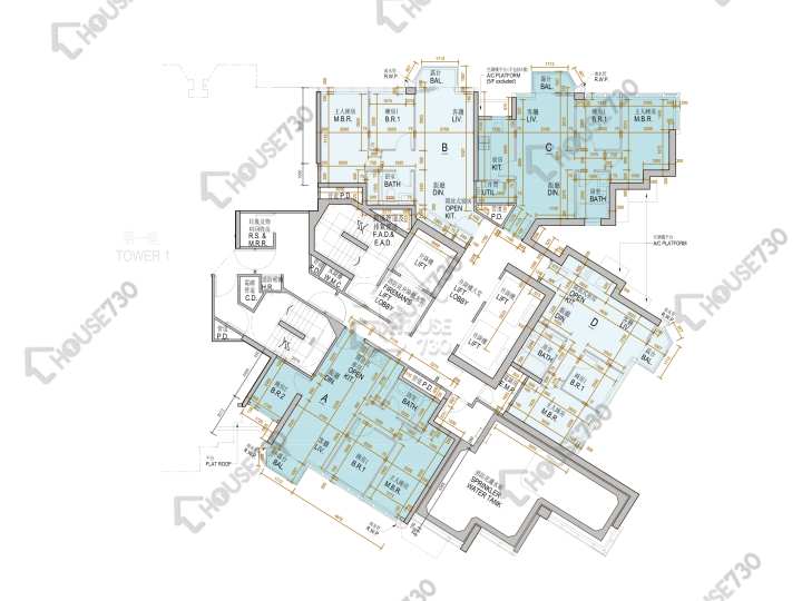 Oasis Kai Tak 平面圖 Oasis Kai Tak 2座 5樓 樓層平面圖 - House730