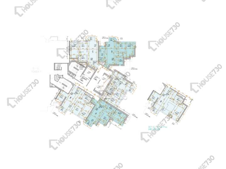 Oasis Kai Tak 平面圖 Oasis Kai Tak 2座 6-12,15-23,25-32,33樓 樓層平面圖 - House730