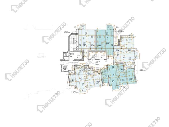 Oasis Kai Tak 平面圖 Oasis Kai Tak 5座 33樓 樓層平面圖 - House730