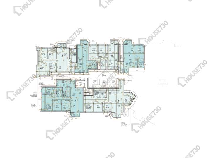 Oasis Kai Tak 平面圖 Oasis Kai Tak 1座 5-12,15-23,25-33,35樓 樓層平面圖 - House730