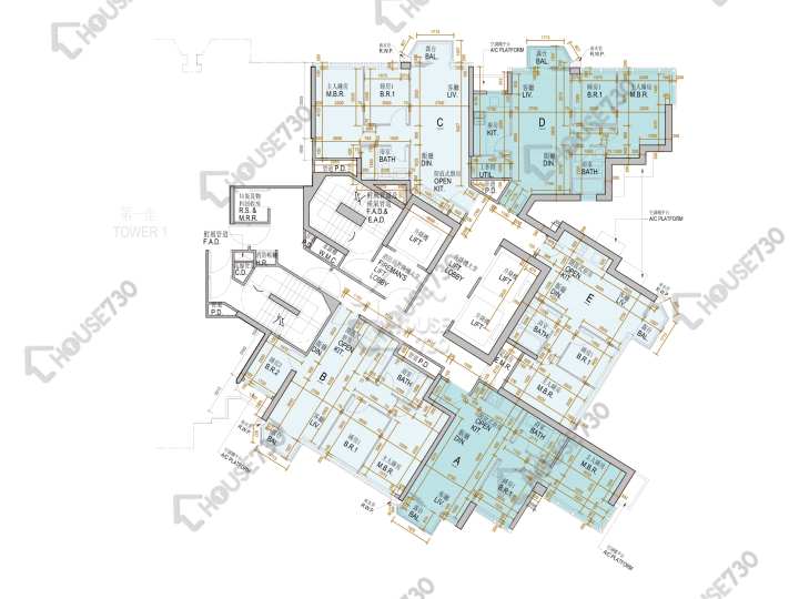 Oasis Kai Tak 平面圖 Oasis Kai Tak 2座 35樓 樓層平面圖 - House730
