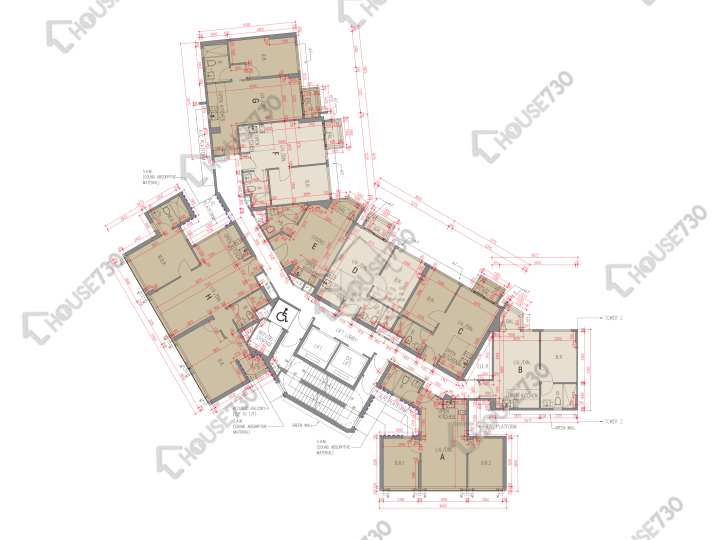 The Carmel 平面圖 The Carmel 1座 2-3,5-6,7樓 樓層平面圖 - House730