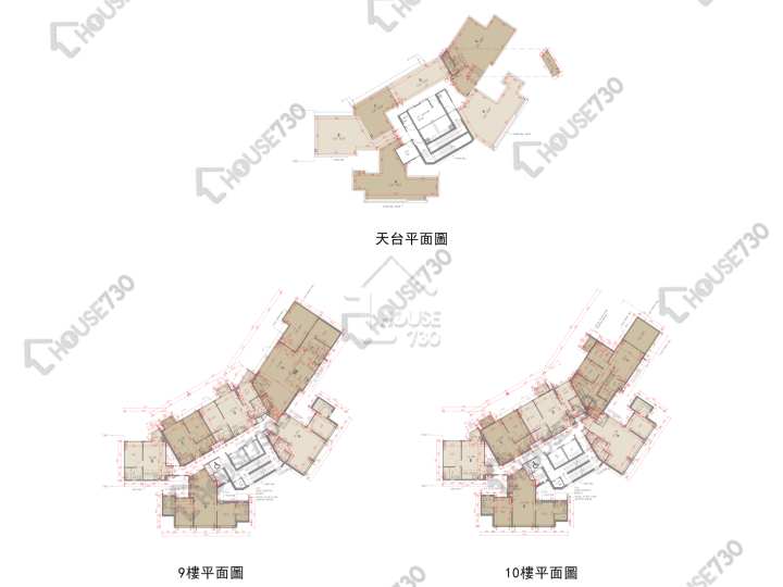 The Carmel 平面圖 The Carmel 2座 9-10樓 樓層平面圖 - House730