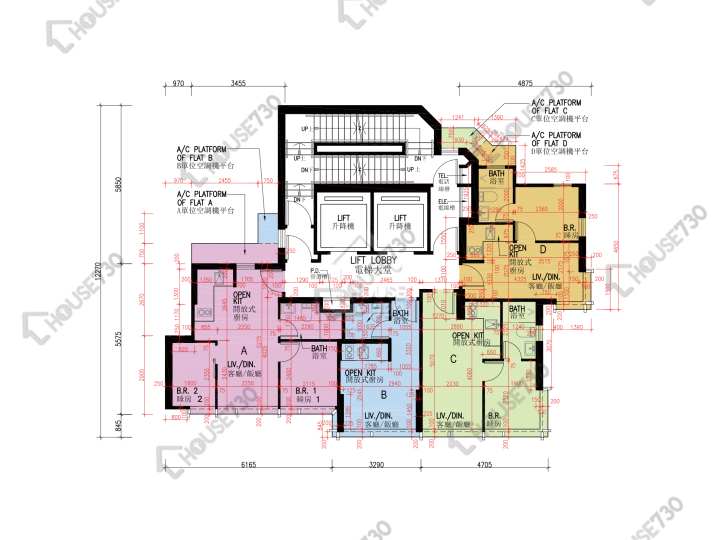 Ava 55 平面圖 Ava 55 3,5-12,15,16樓 樓層平面圖 - House730