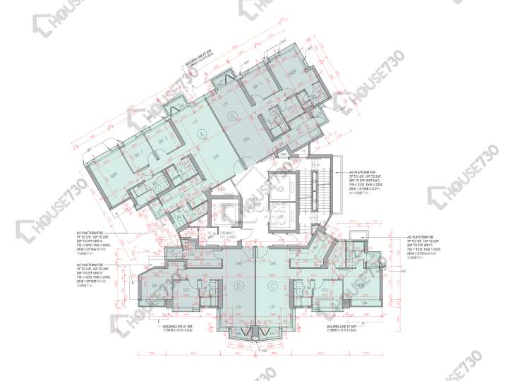 柏傲山 平面圖 柏傲山 3座 7-12,15-23,25-26,27樓 樓層平面圖 - House730