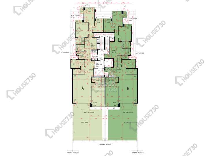 君柏 平面圖 君柏 5座 1樓 樓層平面圖 - House730