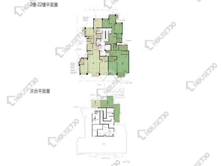 君柏 平面圖 君柏 1座 2-3,5-12,15-21,22樓 樓層平面圖 - House730