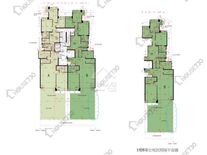 君柏 平面圖 君柏 3座 1樓 樓層平面圖 - House730