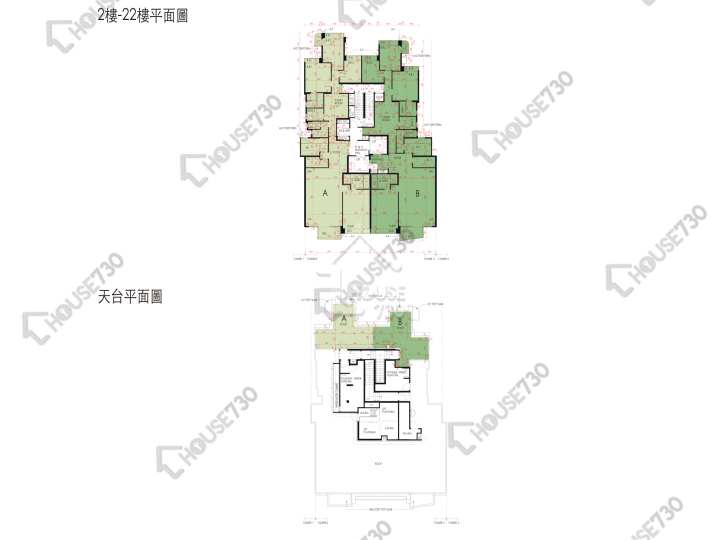 君柏 平面圖 君柏 2座 2-3,5-12,15-21,22樓 樓層平面圖 - House730