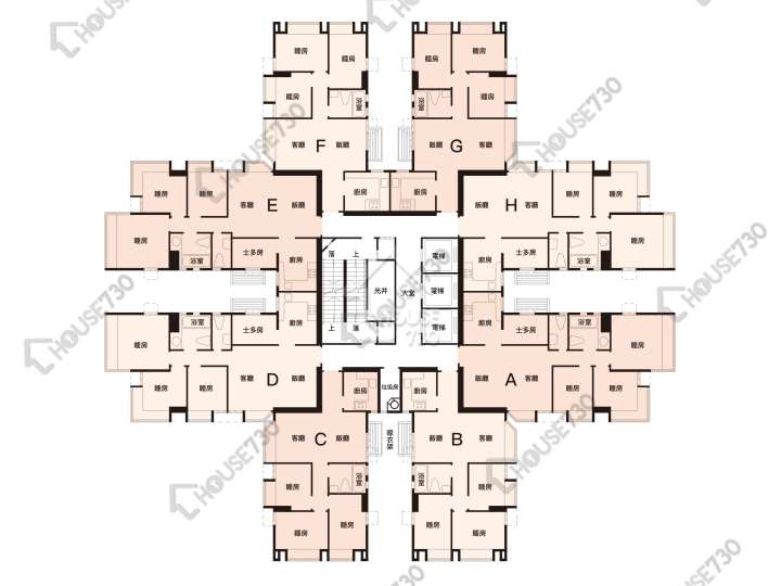 上水中心 平面圖 上水中心 6座 2-24樓 樓層平面圖 - House730