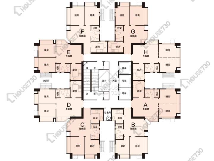 上水中心 平面圖 上水中心 2座 9-24樓 樓層平面圖 - House730