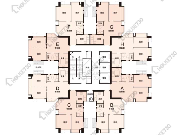 上水中心 平面圖 上水中心 1座 6-24樓 樓層平面圖 - House730