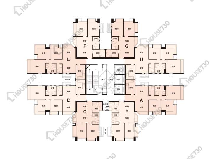 上水中心 平面圖 上水中心 4座 7-24樓 樓層平面圖 - House730