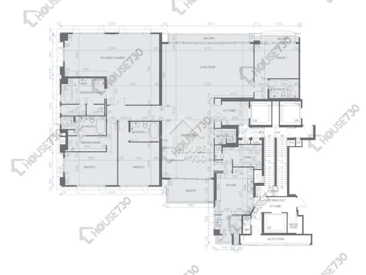 Mount Nicholson 平面圖 Mount Nicholson 2期 B座 15樓 樓層平面圖 - House730