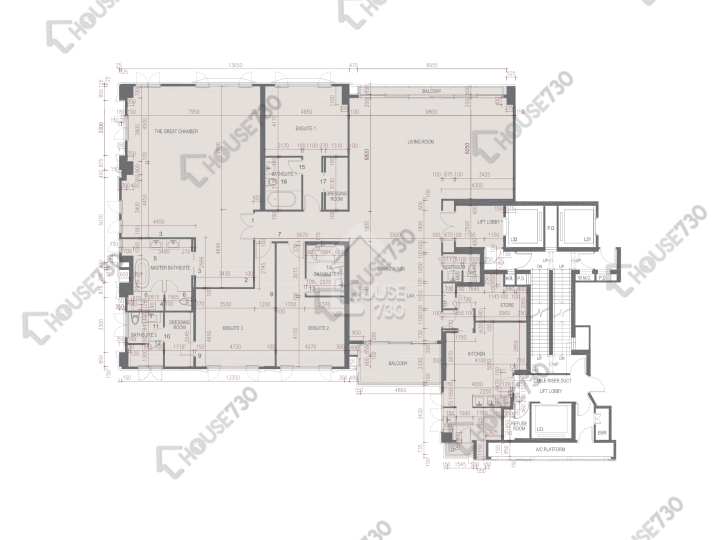 Mount Nicholson 平面圖 Mount Nicholson 3期 D座 12樓 樓層平面圖 - House730