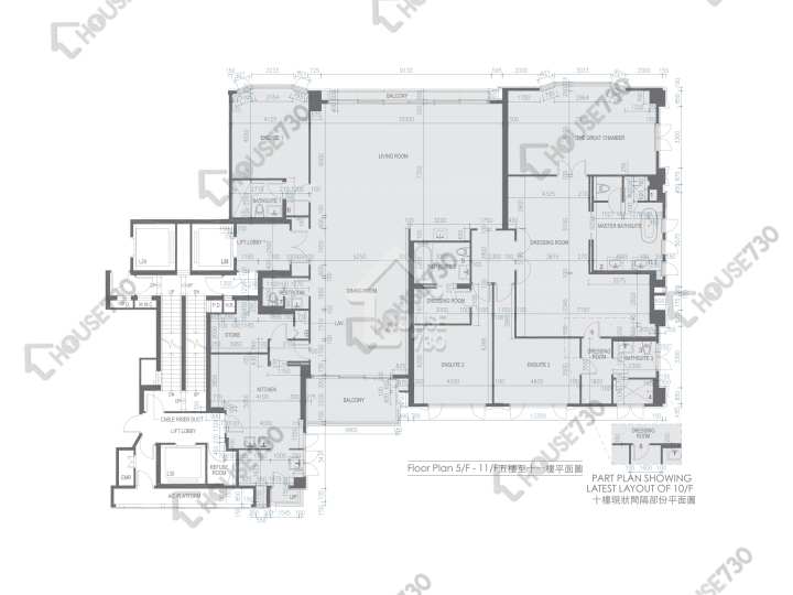 Mount Nicholson 平面圖 Mount Nicholson 2期 A座 5-11樓 樓層平面圖 - House730