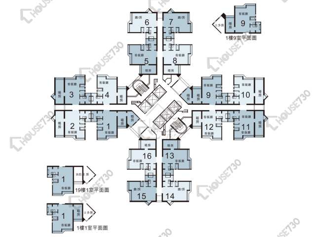 天愛苑 平面圖 天愛苑 愛潮閣 (A座) 1-38樓 樓層平面圖 - House730