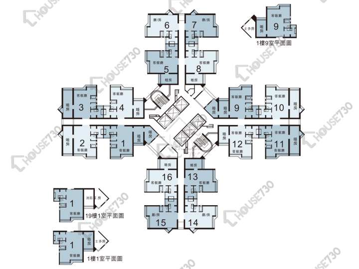 天愛苑 平面圖 天愛苑 愛潮閣 (A座) 1-38樓 樓層平面圖 - House730