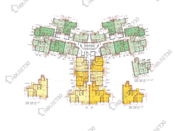 OMA By The Sea 平面圖 OMA By The Sea 1座 2-3,5-12,15,16樓 樓層平面圖 - House730