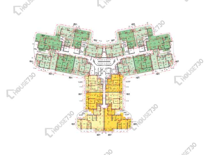 OMA By The Sea 平面圖 OMA By The Sea 1座 1樓 樓層平面圖 - House730