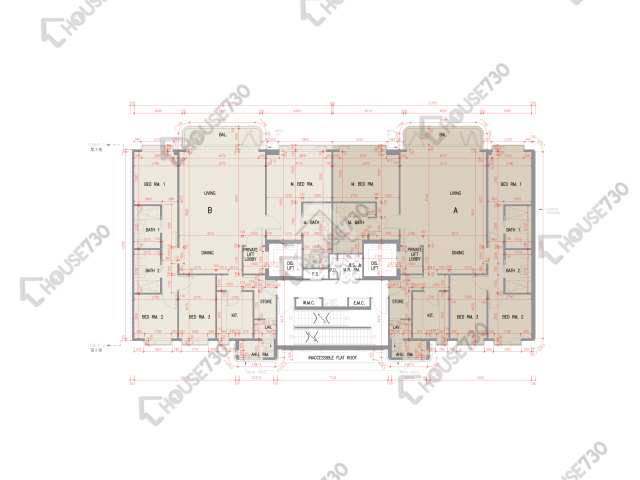 澐瀚 平面圖 澐瀚 1座 2樓 樓層平面圖 - House730