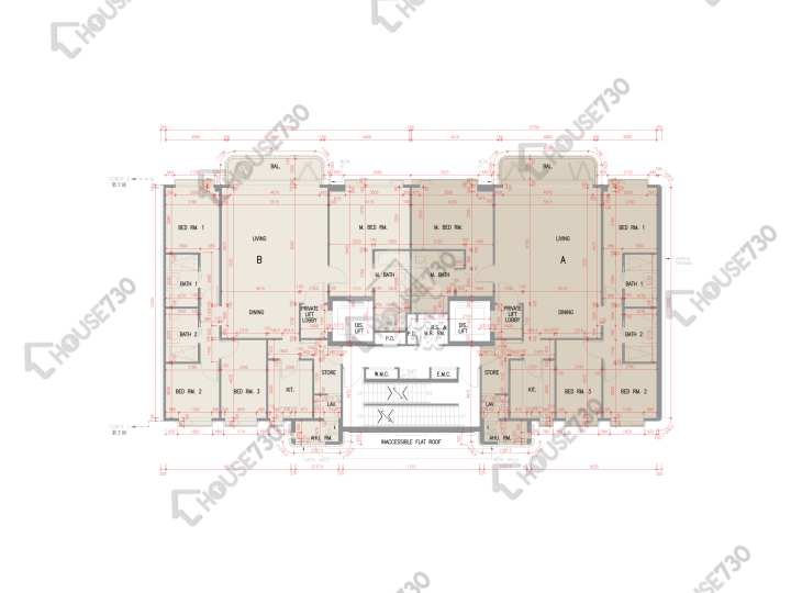 澐瀚 平面圖 澐瀚 1座 2樓 樓層平面圖 - House730