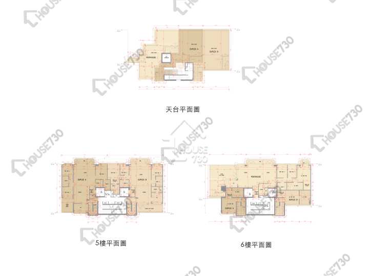 澐瀚 平面圖 澐瀚 2座 5-6樓 樓層平面圖 - House730