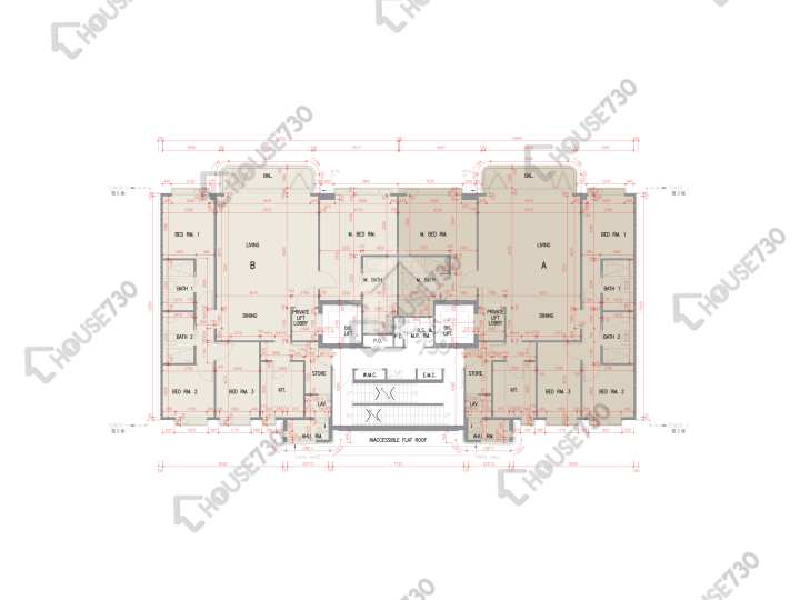 澐瀚 平面圖 澐瀚 3座 2樓 樓層平面圖 - House730