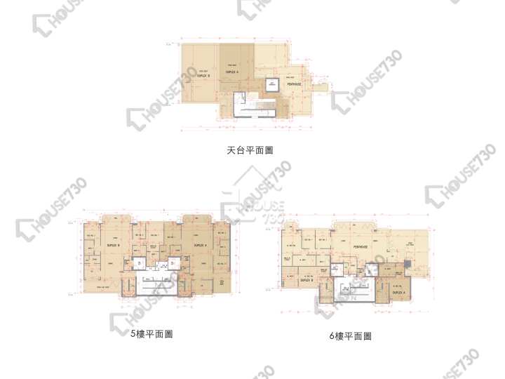 澐瀚 平面圖 澐瀚 1座 5-6樓 樓層平面圖 - House730