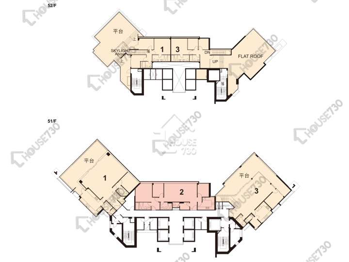 立坊 平面圖 立坊 51樓 樓層平面圖 - House730
