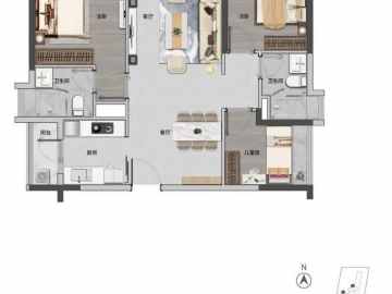中鼎君和名城 B 96平方叁房 - House730