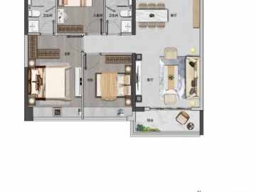 中鼎君和名城 E 110平方叁房 - House730