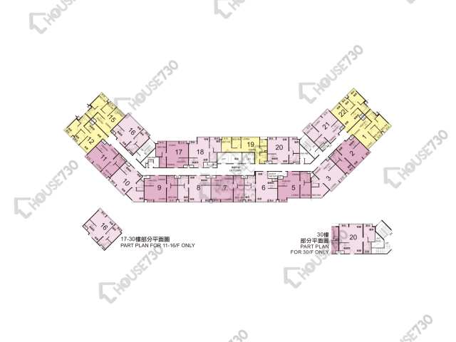 都會軒 平面圖 都會軒 1座 11-12,15-23,25-29,30樓 樓層平面圖 - House730