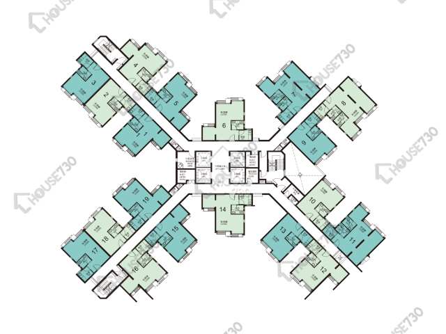 屏欣苑 平面圖 屏欣苑 A座 (屏愛閣) 2-33樓 樓層平面圖 - House730