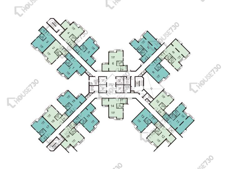 屏欣苑 平面圖 屏欣苑 A座 (屏愛閣) 2-33樓 樓層平面圖 - House730
