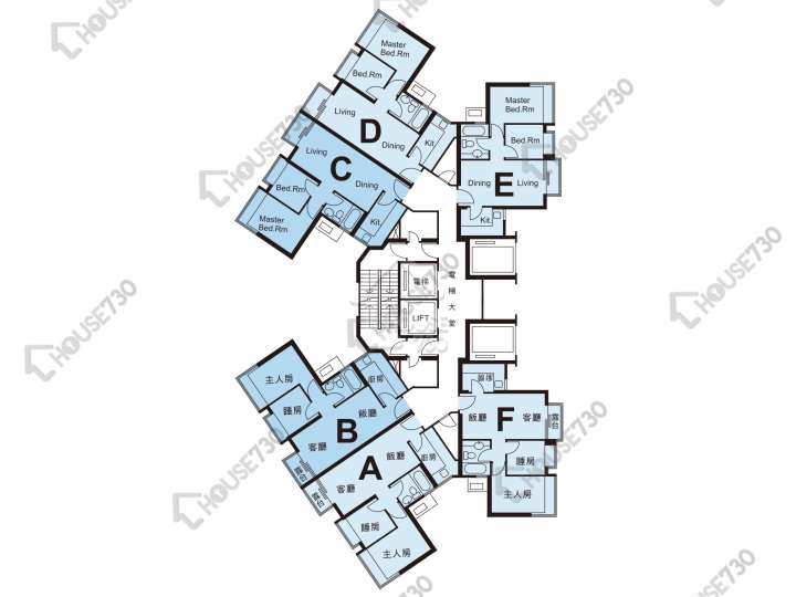 海典灣 平面圖 海典灣 6座 9-12,15-20,21樓 樓層平面圖 - House730