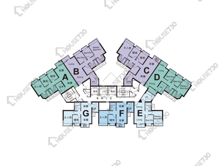 海典灣 平面圖 海典灣 2座 11-12,15-23,25-33,35樓 樓層平面圖 - House730