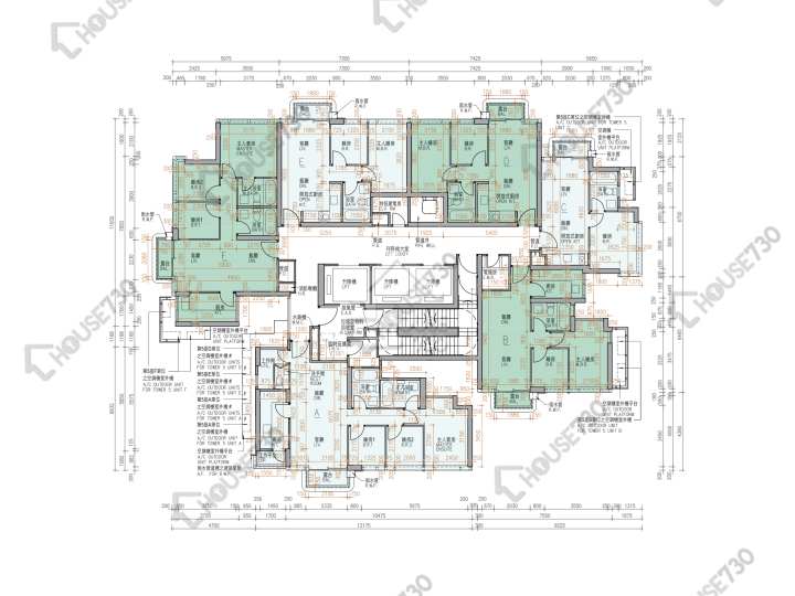 Koko Hills 平面圖 Koko Hills 1期 5座 2-3樓 樓層平面圖 - House730
