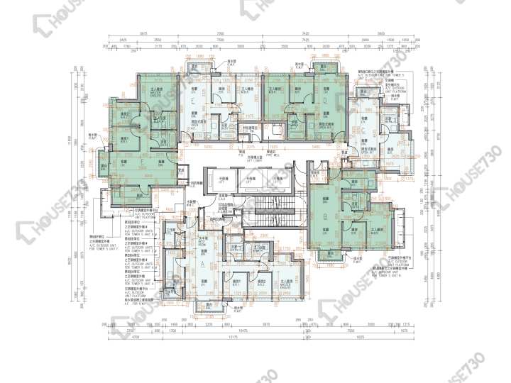 Koko Hills 平面圖 Koko Hills 1期 5座 22-23樓 樓層平面圖 - House730