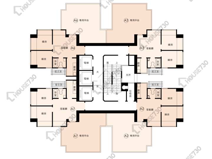 翠華花園 平面圖 翠華花園 A座 27樓 樓層平面圖 - House730