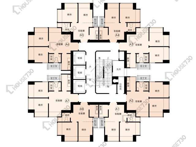 翠華花園 平面圖 翠華花園 A座 1-26樓 樓層平面圖 - House730