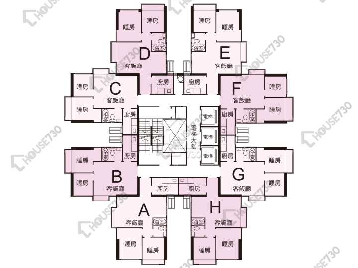 康德花園 平面圖 康德花園 3座 4-32樓 樓層平面圖 - House730