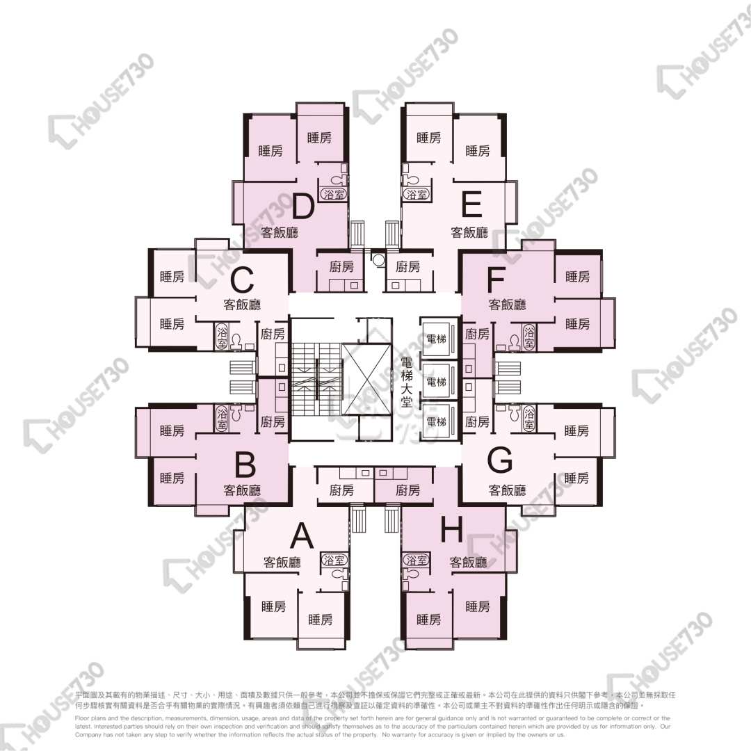 屯門北 康德花園 低層 樓層平面圖 3座-高層/中層/低層 House730-7103441