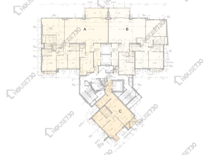 St. George's Mansions 平面圖 St. George's Mansions 3座 21樓 樓層平面圖 - House730