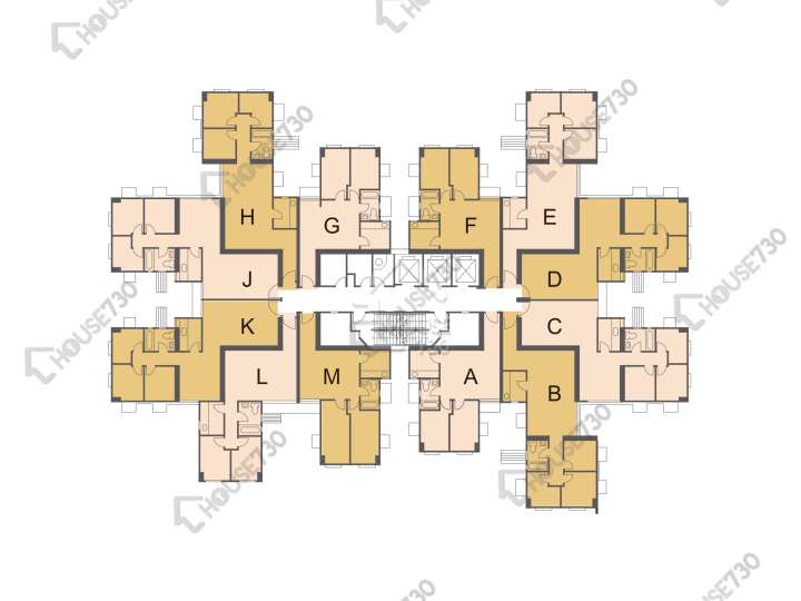 雲疊花園 平面圖 雲疊花園 6座 2-27樓 樓層平面圖 - House730