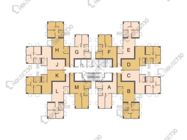 雲疊花園 平面圖 雲疊花園 1座 2-27樓 樓層平面圖 - House730