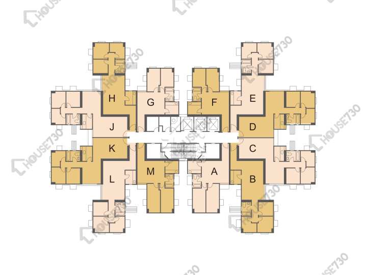 雲疊花園 平面圖 雲疊花園 1座 2-27樓 樓層平面圖 - House730